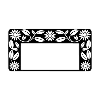 Geometric Floral Frame, Vintage Style, Minimalist, Retro vector