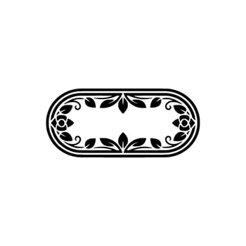 Elegant Oval Ornament, Vintage Botanical - Scrollwork vector