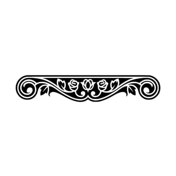 Elegant Floral Scroll Border, Vintage Element, Decorative vector