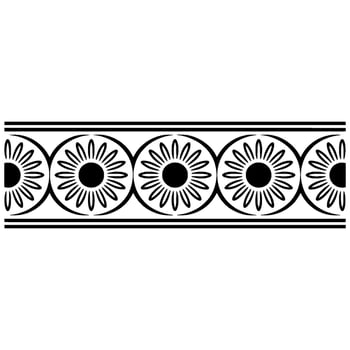 Geometric Floral Border, Vintage Style, Minimalist, Line vector