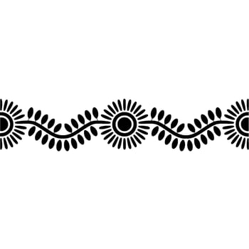 Stylized Floral Border, Hand-Drawn Motif, Minimalist vector