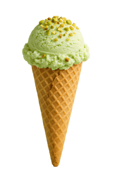 Pistachio Ice Cream Cone Delicious Dessert Photography png