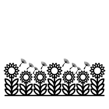 Minimalist Sunflower Border, Gentle Spring Vibes vector