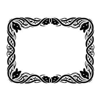Intricate Floral Border, Vintage, Elegant Frame, Pattern vector