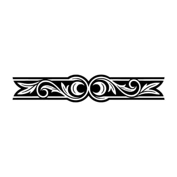 Intricate Black Floral Border, Vintage, Texture vector
