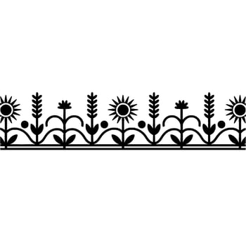 Stylized Floral Border, Minimalist, Vintage Aesthetic vector