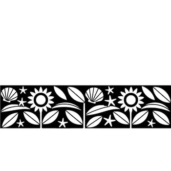 Stylized Floral Border, Mid-Century Modern - Pattern vector