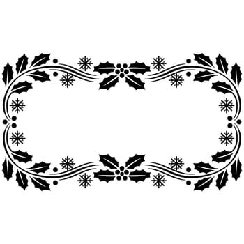 Elegant Holly Frame, Vintage Christmas Ornament Border, Winter vector