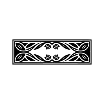 Elegant Floral Border, Vintage Element, Rectangle vector