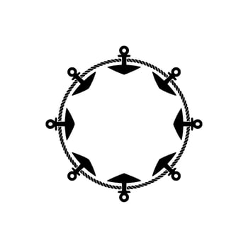 Nautical Anchor Frame, Circular Motif, Steadfast Symbol vector