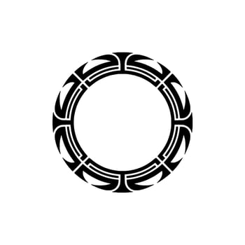 Tribal Circle Ornament, Bold Black vector