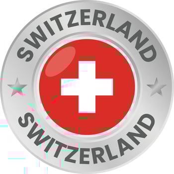 Switzerland emblem in silver. vector
