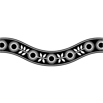 Stylized Sun Leaf Border, Vintage vector