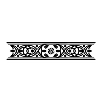 Intricate Black Floral Border, Vintage Element - Frame vector