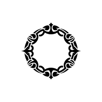 Intricate Tribal Ornament, Circular, Black White, Border vector
