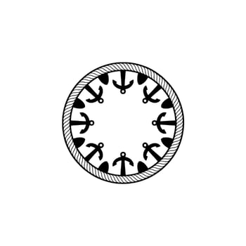 Nautical Anchor Emblem, Circular, Maritime Symbol - Vintage vector