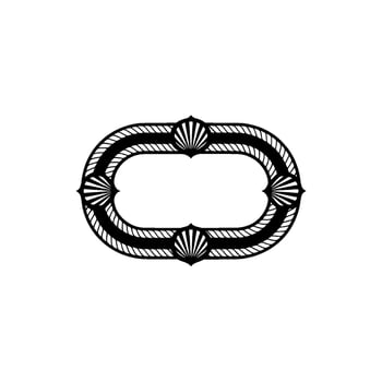 Elegant Maritime Oval Frame, Vintage Style vector
