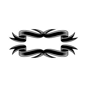 Elegant Black Ribbon Frame, Vintage, Minimalist Illustration vector