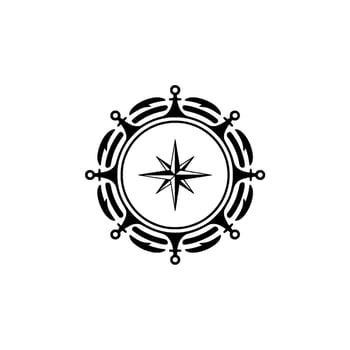 Intricate Celestial Compass Vintage Navigation Symbol vector