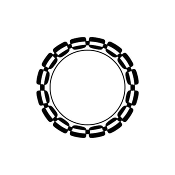 Modern Metallic Circle Frame, Minimalist vector