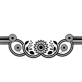 Stylized Sunflower Border, Vintage Floral - Elegant - Decorative vector