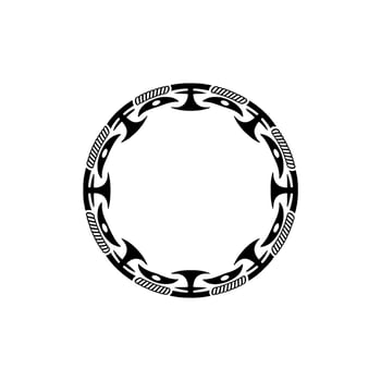 Tribal Circle Frame, Intricate Polynesian vector