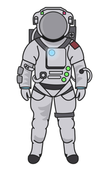 Modern astronaut for STEM learning materials and science related design projects. Transparent background. png