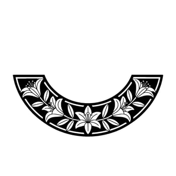 Elegant Lily Motif, Circular, Minimalist Emblem vector