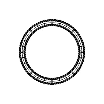 Nautical Rope Border, Vintage Style, Circular Frame vector