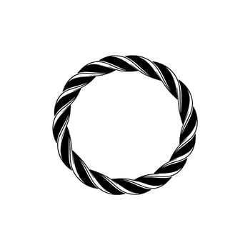 Spiraling Knot, Minimalist Circle, Black White vector