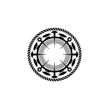 Circular Emblem, Vintage Nautical, Ornamental Detail, Minimalist vector
