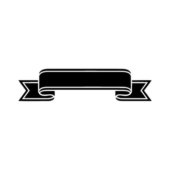 Elegant Black Ribbon Banner, Minimalist vector