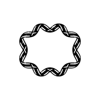 Geometric Woven Frame, Modern Abstract Border vector