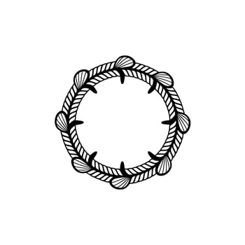 Nautical Wreath, Intricate Rope Border, Vintage vector