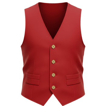 Realistic Red Vest with Buttons on Transparent Background. png