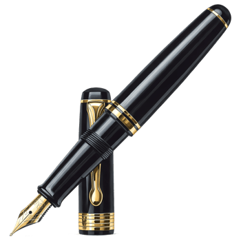 Elegant fountain pen with golden accents displayed against a dark backdrop exudes sophistication and classic style, transparent background png