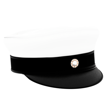3d render white black military parade cap with transparent background png