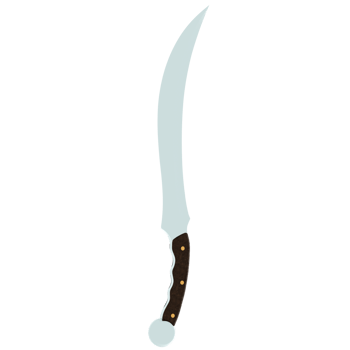 Render scimitar curved sword fantasy weapon with transparent background png
