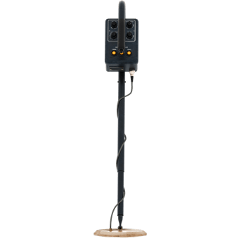 Vintage metal detector device with transparent background png