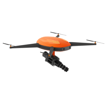 Render military drone flying weapon with transparent background png