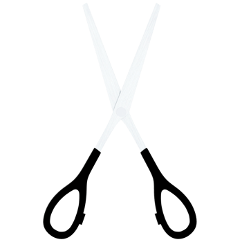 3d render scissors with black plastic handles with transparent background png
