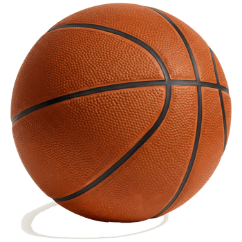Sporty basketball with an orange hue and black lines against a black backdrop, perfect for athletics and sports-related designs, transparent background png