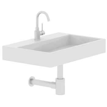 3d render modern rectangular bathroom sink faucet with transparent background png
