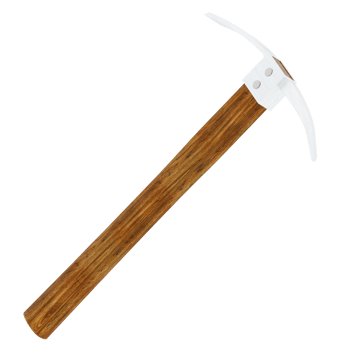 3d render metal pickaxe wooden handle mining tool with transparent background png