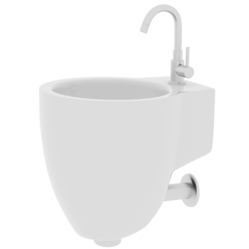 Render modern wall mounted bidet faucet with transparent background png