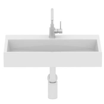 Render modern rectangular bathroom sink faucet with transparent background png