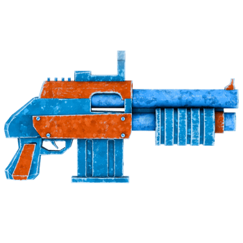3d render sci fi blaster gun with transparent background png