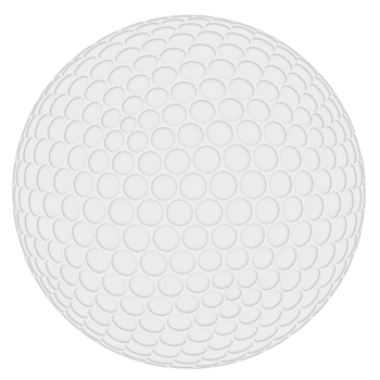 3d render white golf ball with transparent background png