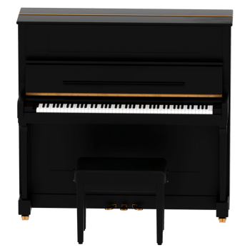 3d render black upright piano musical instrument with transparent background png