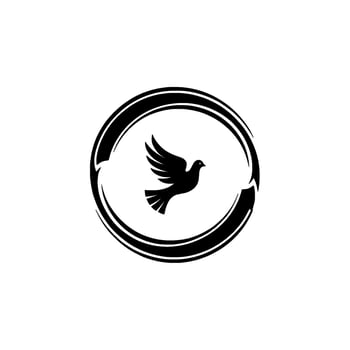 Circular Dove Emblem Peace, Renewal, and Movement vector